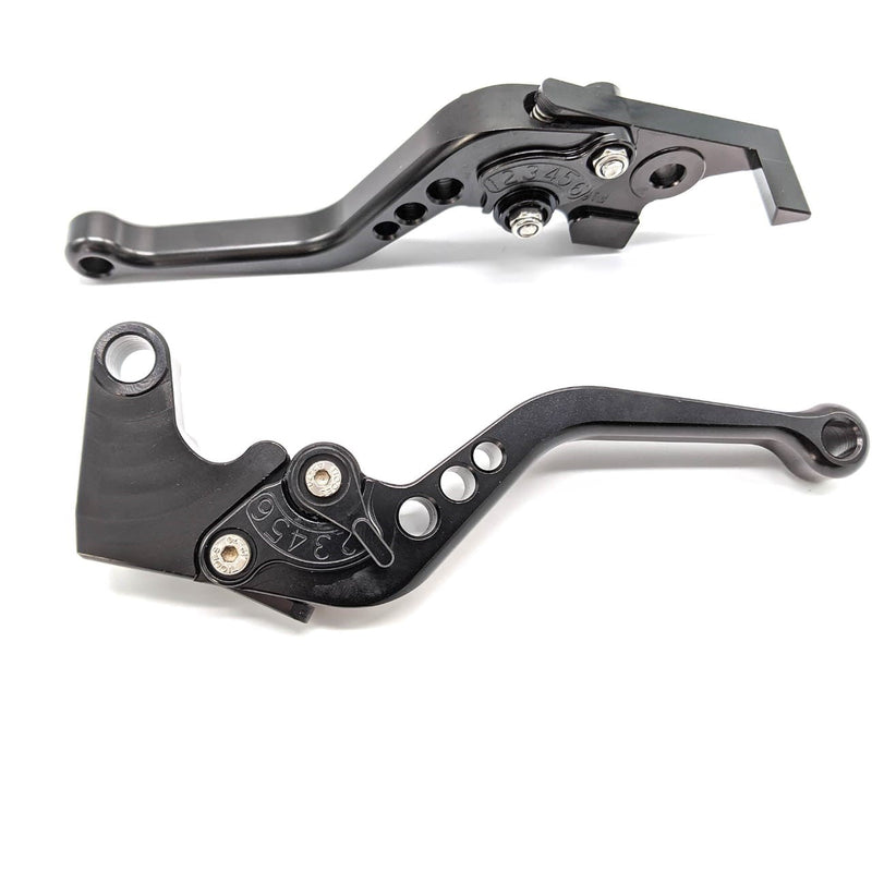 HJG 6 Position Adjustable Brake & Clutch Lever For Honda CG 125 2 Pcs Set (Black)